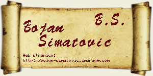 Bojan Simatović vizit kartica